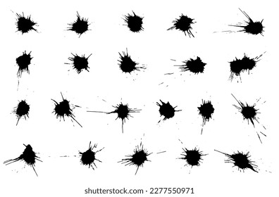 Set of grunge blots. Paint splash. Vector illustration.