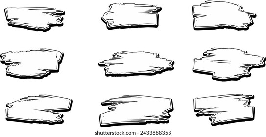 set of Grunge border frame vector grunge background