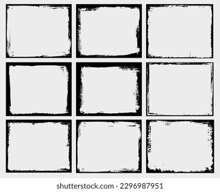 Set of grunge border frames.