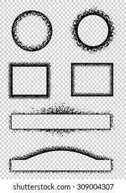 Set of grunge borders and frames isolated