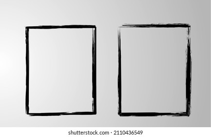 Set of grunge borders and frames. Vector border with grunge style. Brush strokes line. Vector grunge. Abstract vector template.
