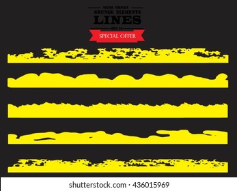 Set of grunge borders. Isolated stock vector design template