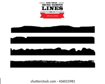 Set of grunge borders. Isolated stock vector design template