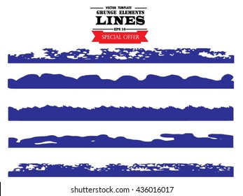 Set of grunge borders. Isolated stock vector design template