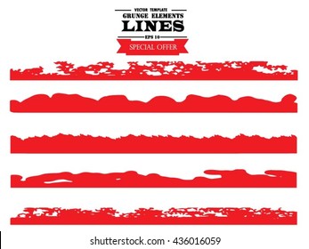 Set of grunge borders. Isolated stock vector design template