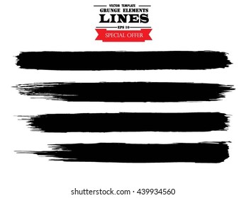 Set of grunge borders. Isolated stock vector design template