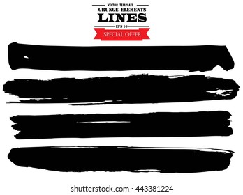 Set of grunge borders. Isolated stock vector design template