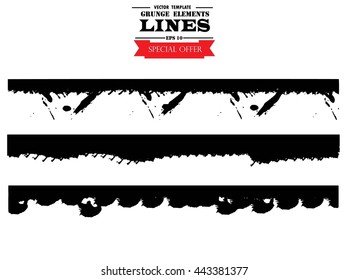 Set of grunge borders. Isolated stock vector design template