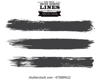 Set of grunge borders. Isolated stock vector design template