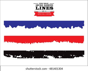 Set of grunge borders. Isolated stock vector design template 