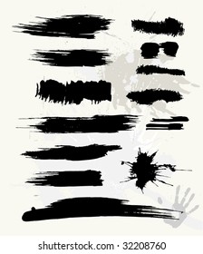 Set of grunge brush