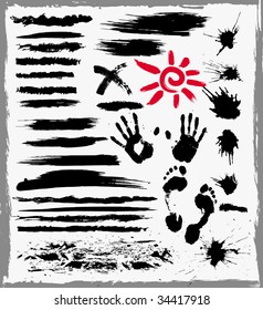 Set of grunge brush and design elements