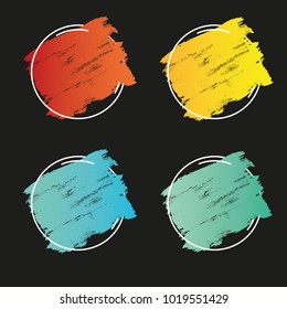 Set grunge brush paint texture design acrylic stroke poster over frame vector. Perfect design for headline, logo and banner.