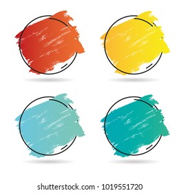 Set grunge brush paint texture design acrylic stroke poster over frame vector. Perfect design for headline, logo and banner