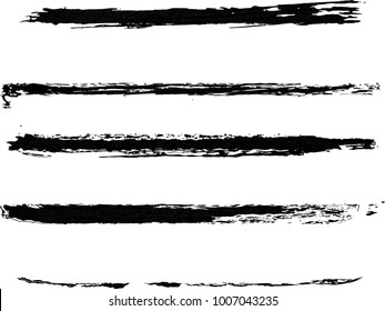 Set of grunge brush strokes.

