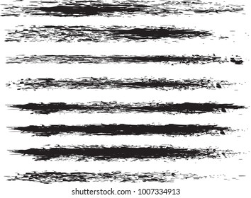 Set of grunge brush strokes 
