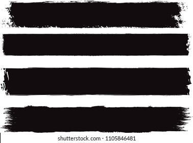 Set of grunge brush strokes 
