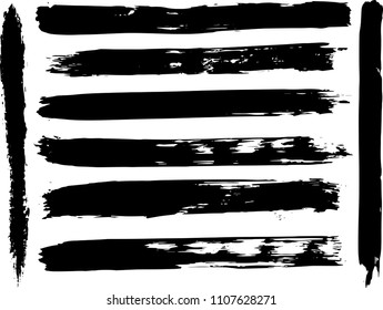 Set of grunge brush strokes  
