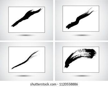 Set of grunge brush strokes