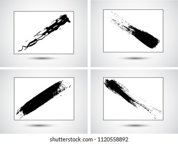 Set of grunge brush strokes