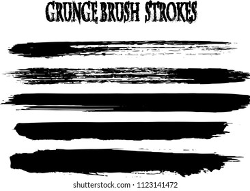 Set of grunge brush strokes
