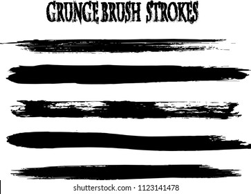 Set of grunge brush strokes
