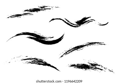 Set of grunge brush strokes