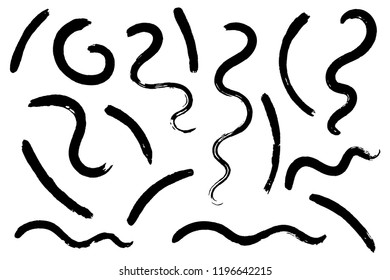 Set of grunge brush strokes