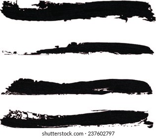 Set of grunge brush strokes 