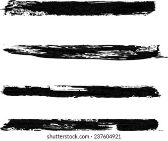 Set of grunge brush strokes 
