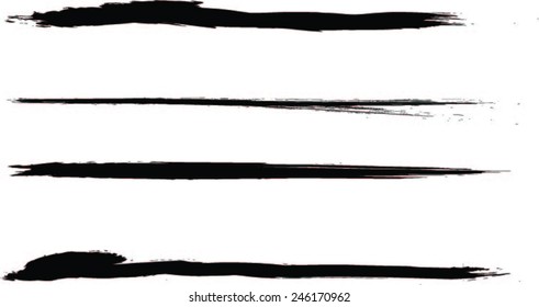 Set of grunge brush strokes