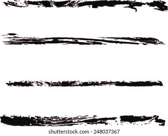 Set of grunge brush strokes