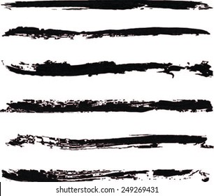 Set of grunge brush strokes