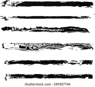 Set of grunge brush strokes