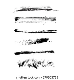 Set of grunge brush strokes. 