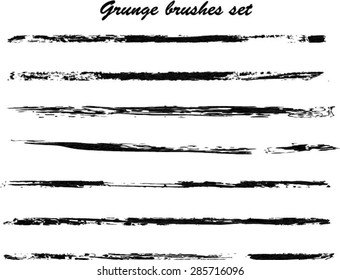 Set of grunge brush strokes 