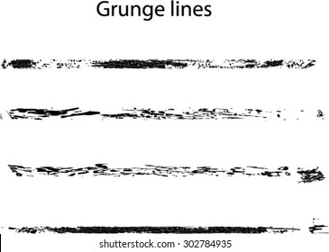 Set of grunge brush strokes