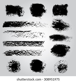 Set of grunge brush strokes