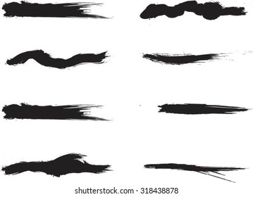 Set of grunge brush strokes