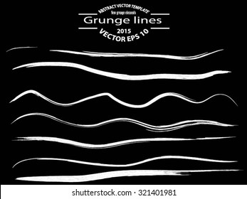 Set of grunge brush strokes