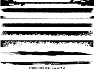 Set of grunge brush strokes 