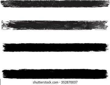 Set of grunge brush strokes 