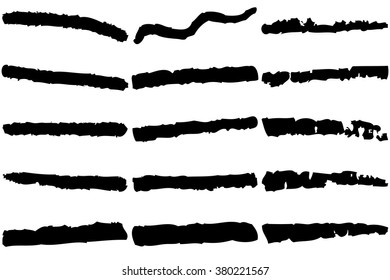 Set of grunge brush strokes