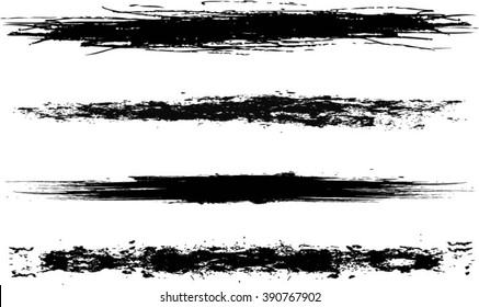 Set of grunge brush strokes