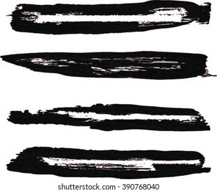Set of grunge brush strokes