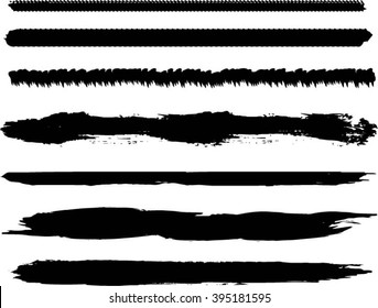 Set of grunge brush strokes