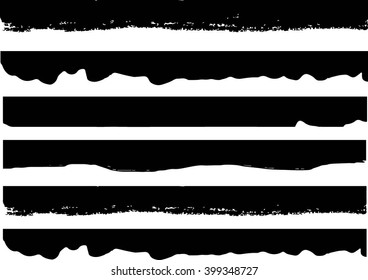 Set of grunge brush strokes