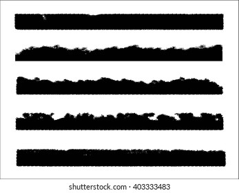 Set of grunge brush strokes