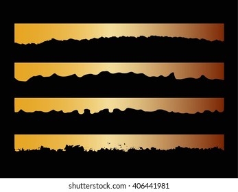Set of grunge brush strokes