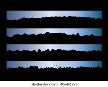 Set of grunge brush strokes